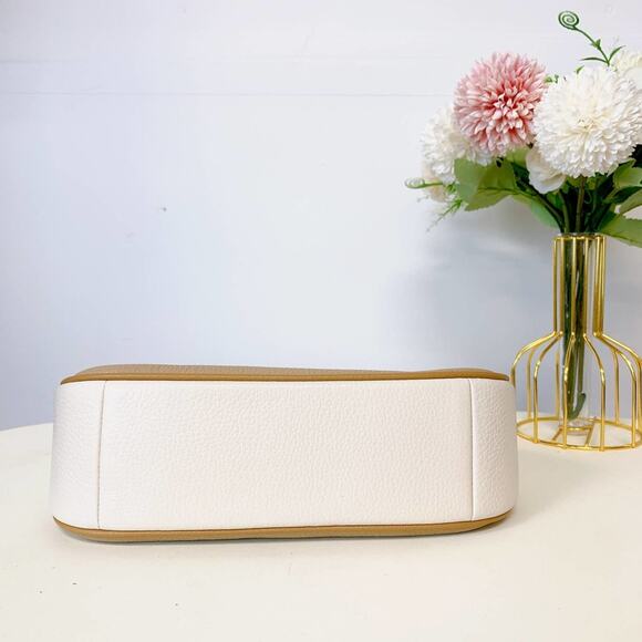 Coach CA173 Teri Shoulder Bag In Colorblock IN Silver Sandy Beige Multi - Picture 5 of 8